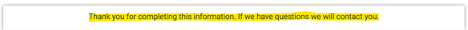 Text message highlighted in yellow on a webpage.