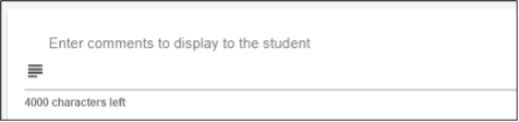 Text box with prompt for entering comments and a character count display.