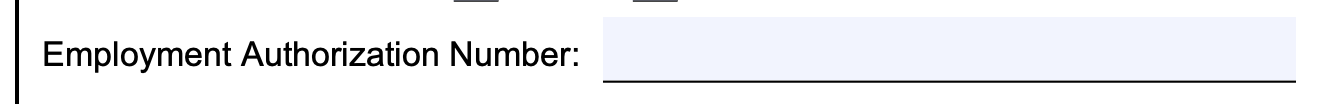 form I-983 Employment Authorization Number