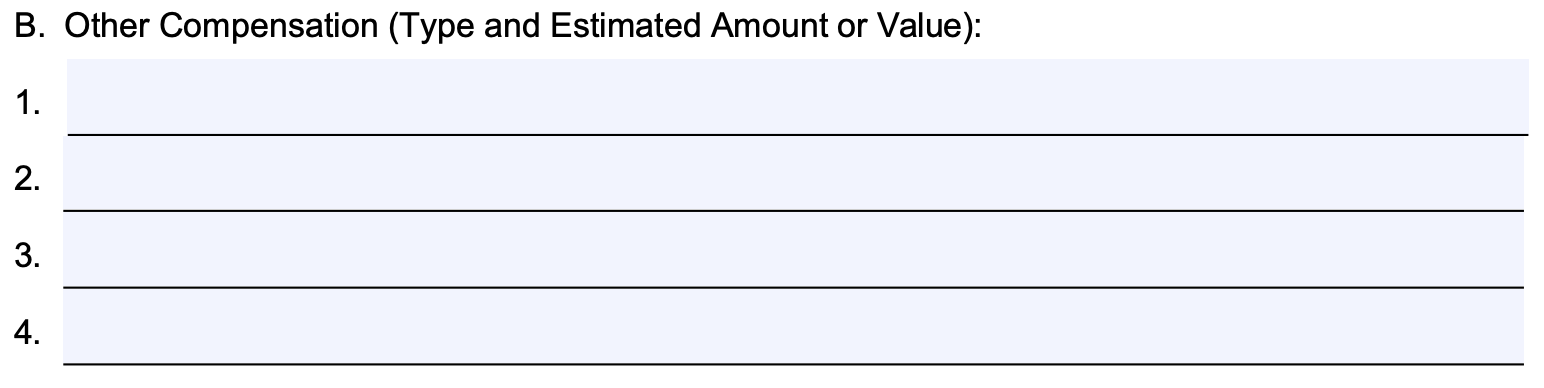 form I-983 Other Compensation