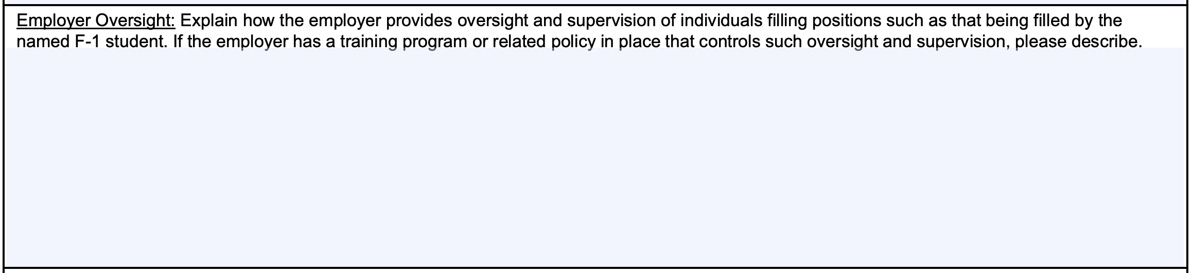 form I-983 Employer Oversight