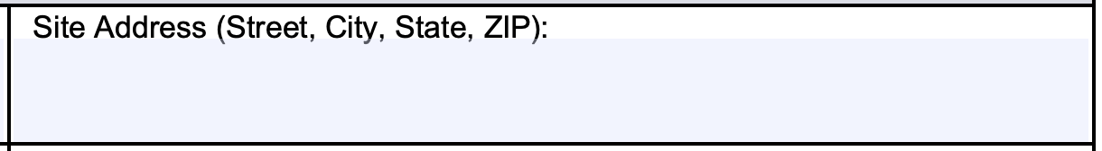 form I-983 Site Address