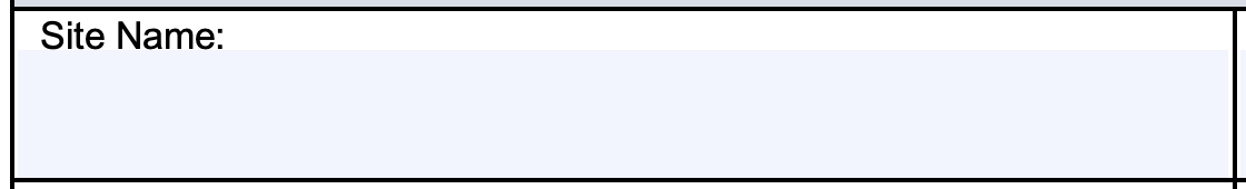 form I-983 Site Name