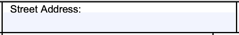 form I-983 Street Address